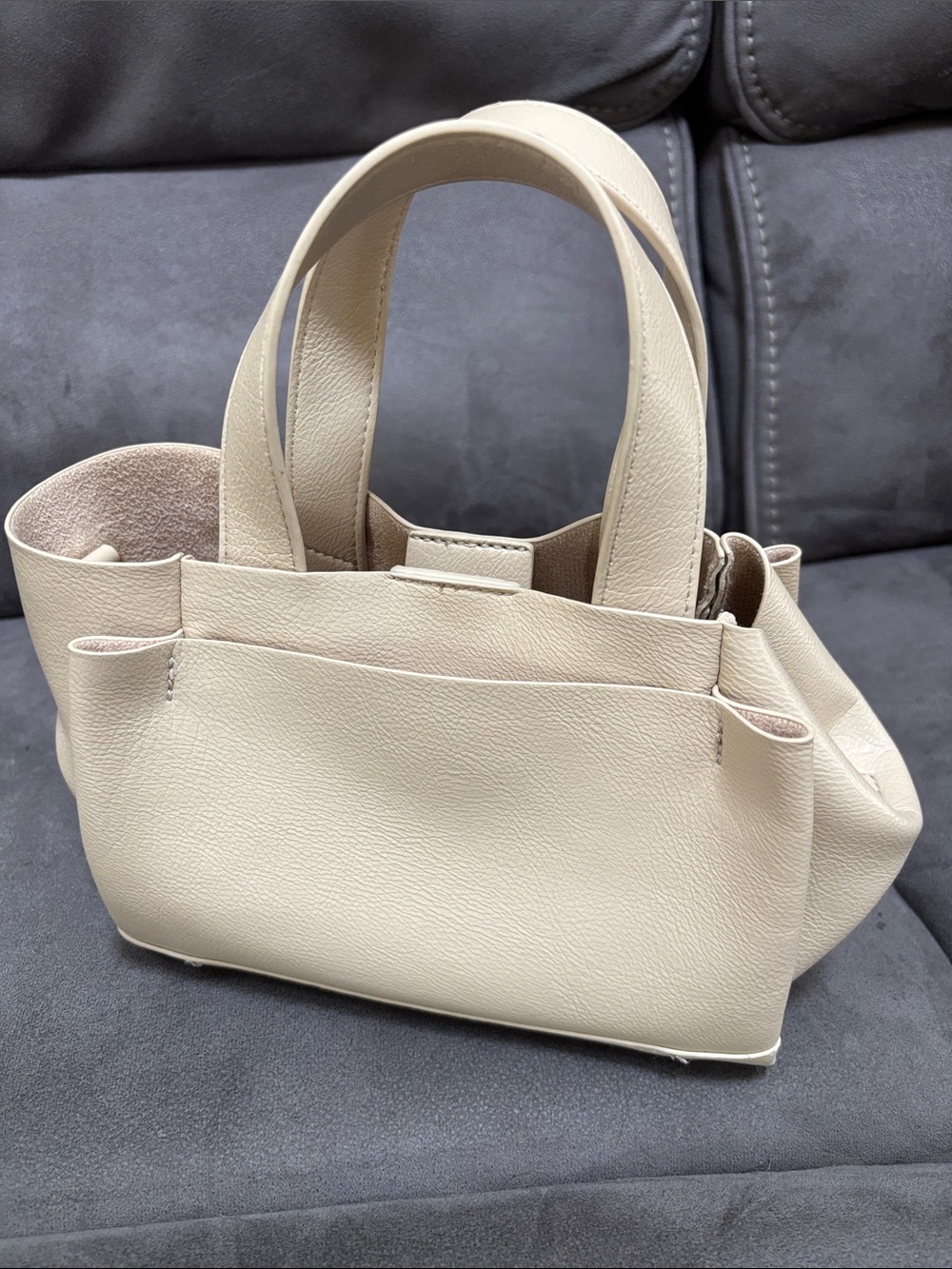 Anthropologie Soft Cream Leather Tote